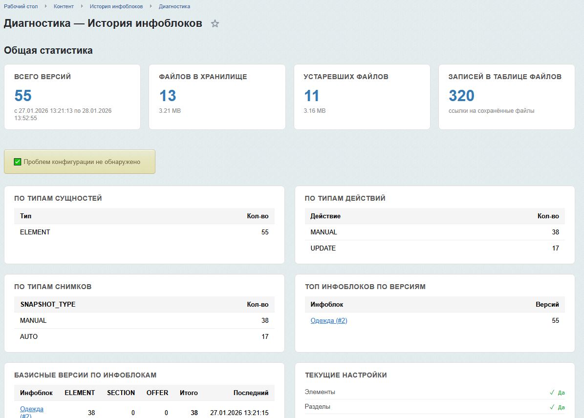 SenDev: iBlock History - контроль изменений инфоблоков 5