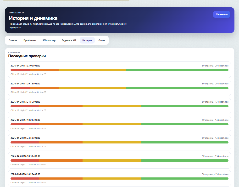 SiteGuard AI: SEO, заявки и контроль сайта 3