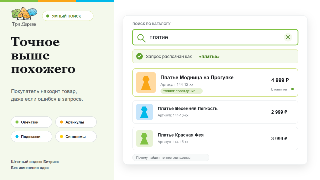 Три Дерева: Умный поиск 