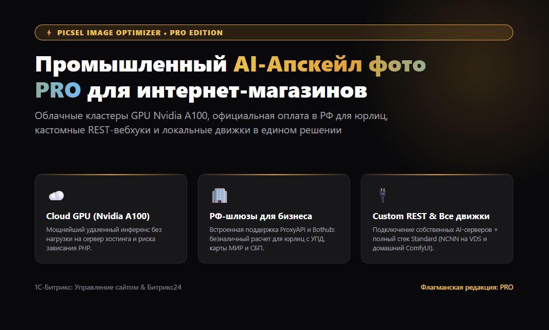 Модуль «AI Апскейлер и Улучшение фото каталога PRO» для 1С-Битрикс 