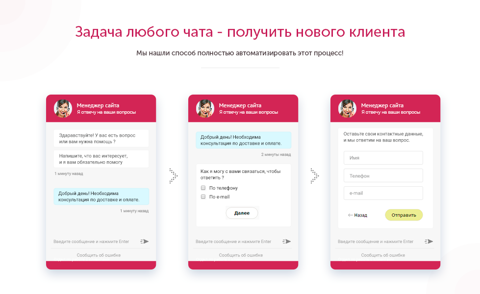 INTECBOT - Чат бот для сайта. Ловец лидов. Роботизированный онлайн-консультант. 3