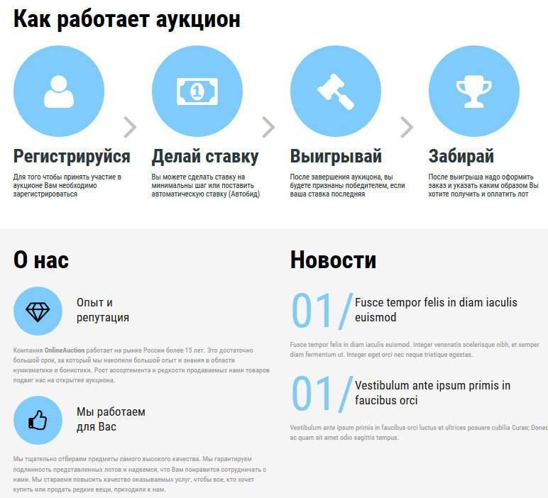 Готовое решение Интернет-аукцион 2