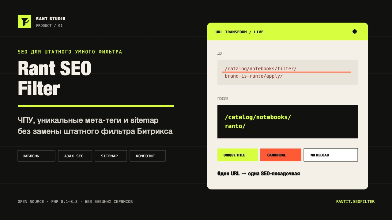 Rant SEO Filter: ЧПУ, мета-теги и sitemap умного фильтра 