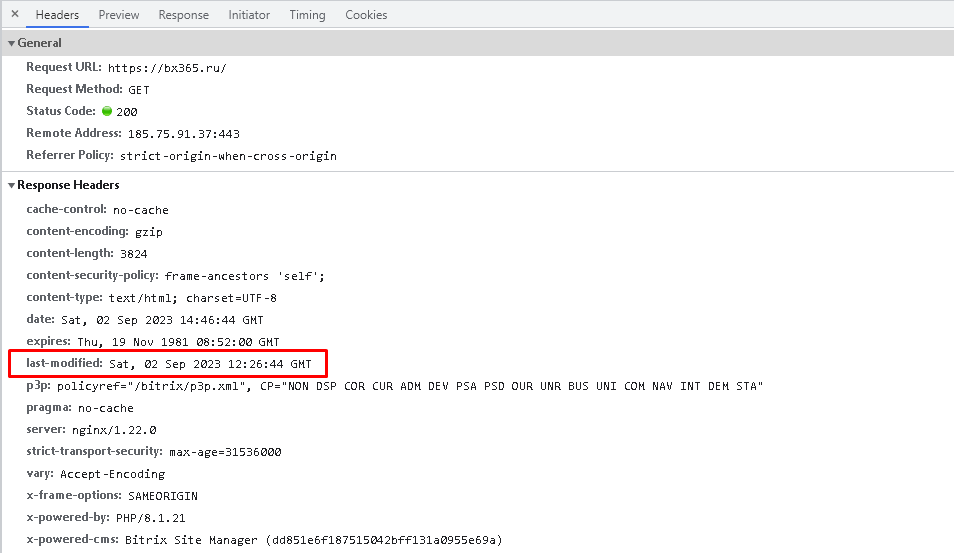 BX365: Установка и настройка Last Modified, 304 Not Modified 4