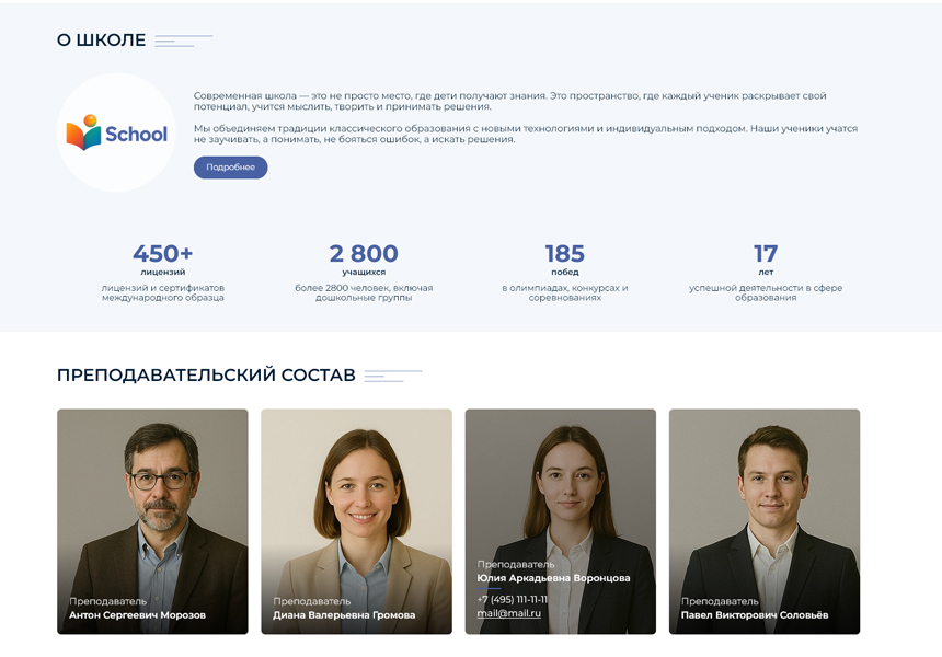 BS: Школа (ФЗ) - сайт школы, университета, колледжа, лицея, гимназии, интерната, института, ВУЗа 6