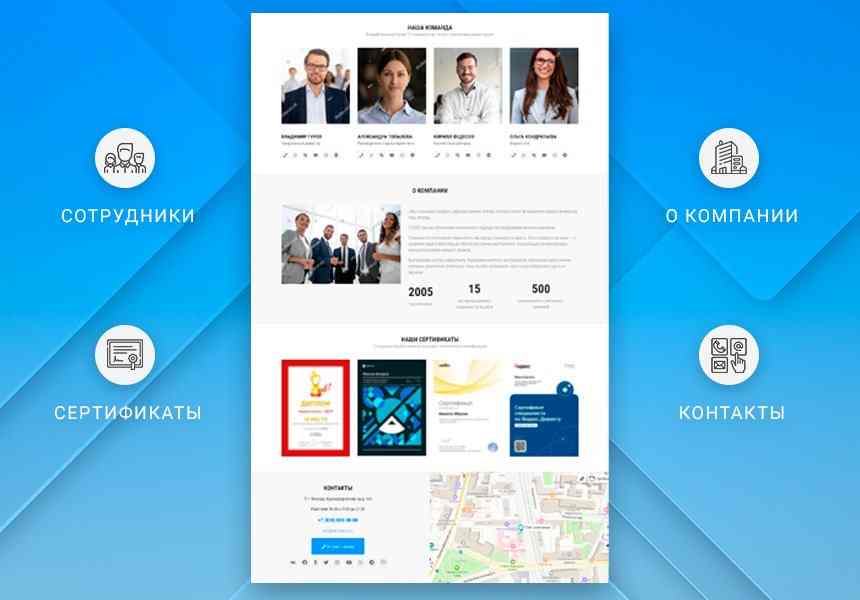 Готовый одностраничный сайт: Корпоративный сайт компании 5