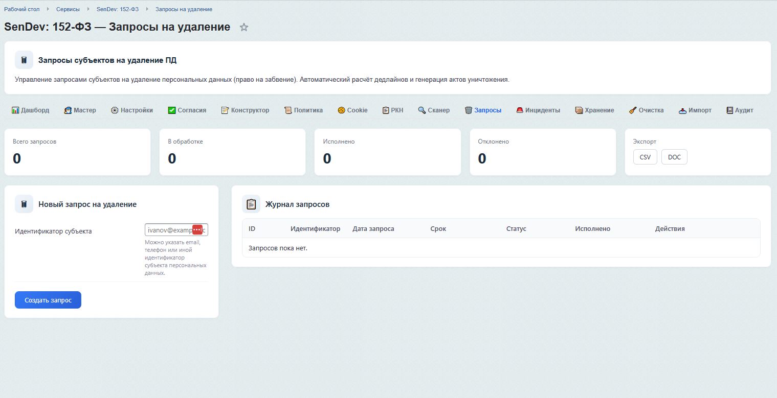 SenDev: 152-ФЗ Персональные данные 12