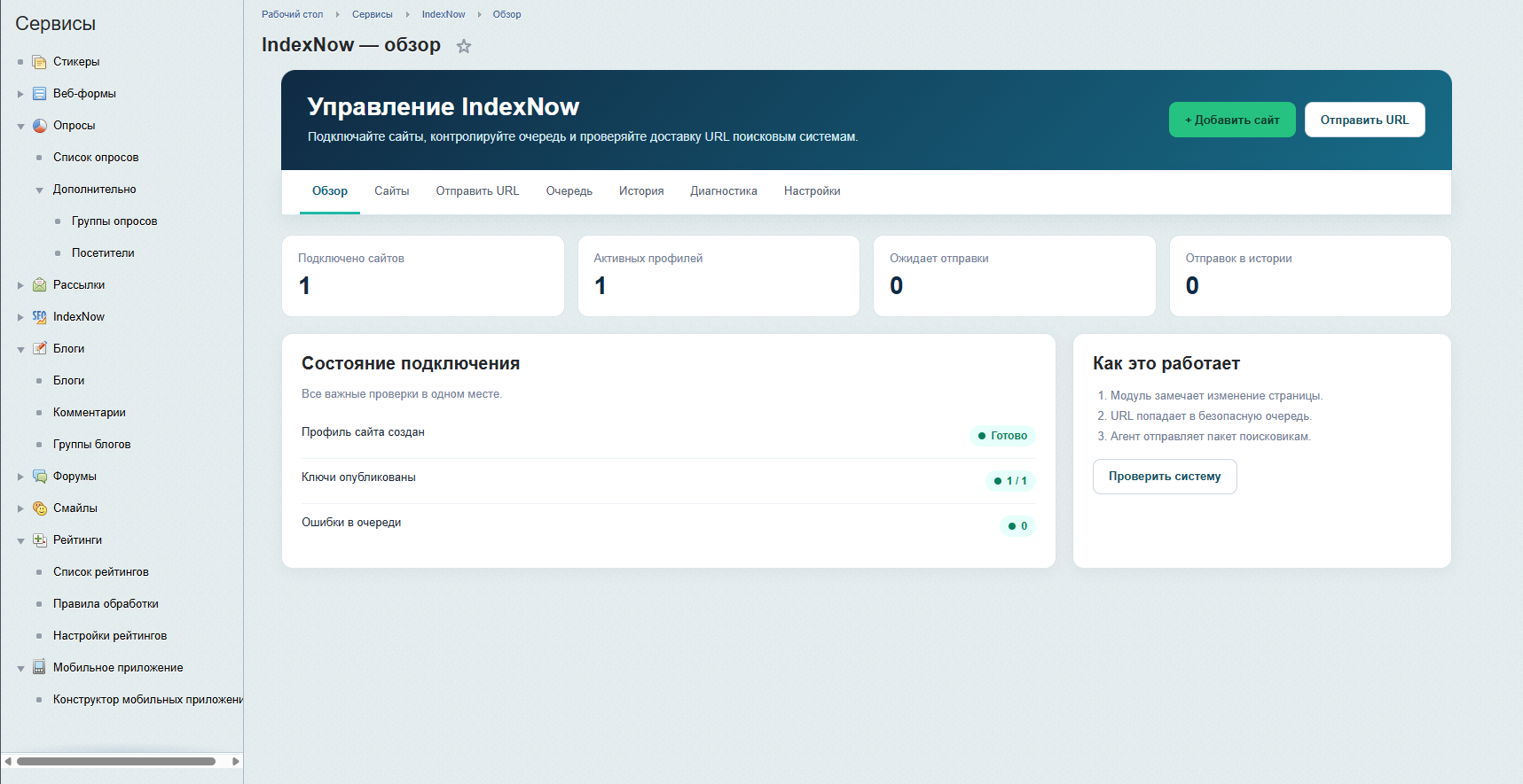 IndexNow: автоматическая отправка URL в поисковые системы 