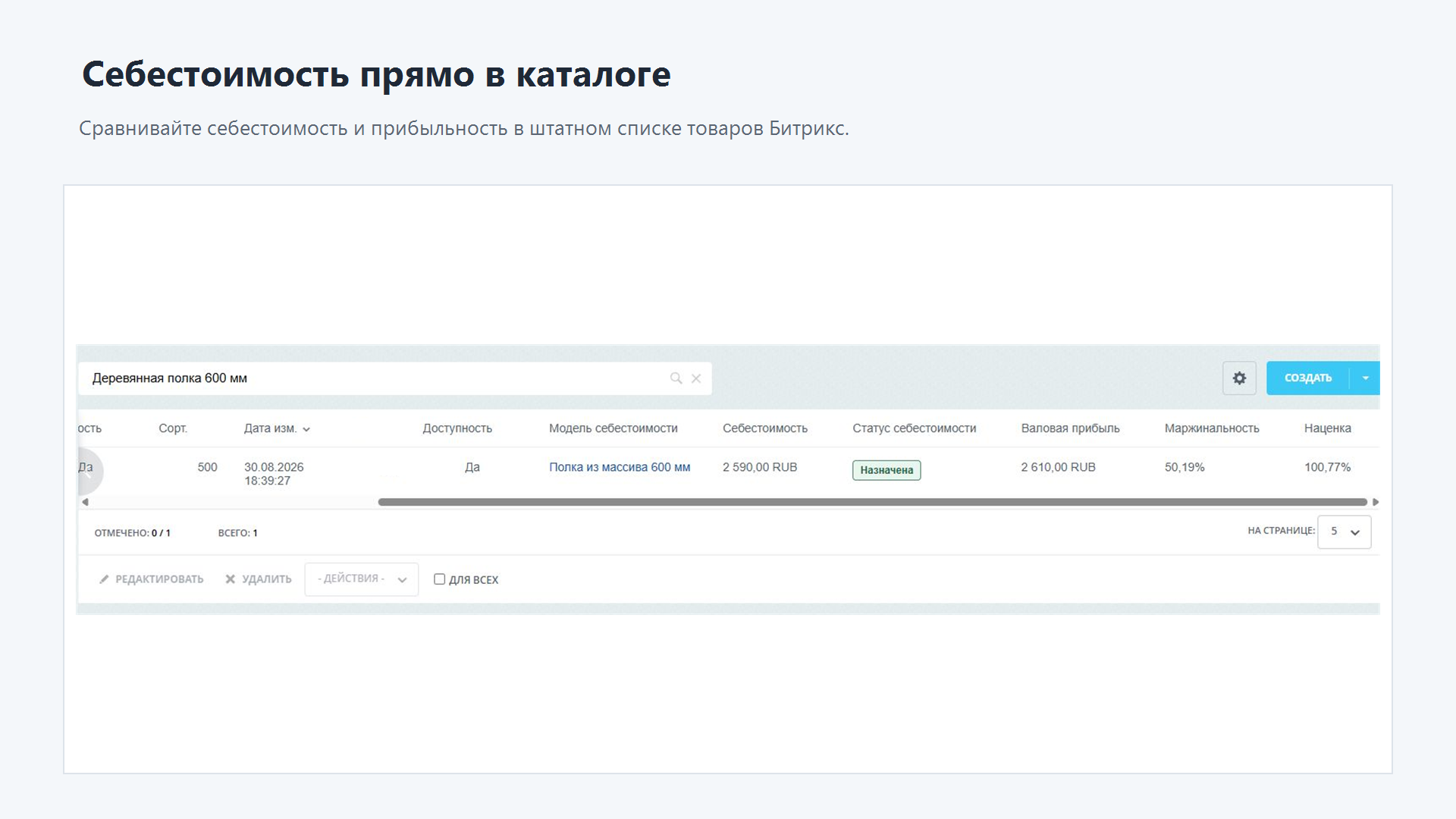 6sec: Расчёт себестоимости 10