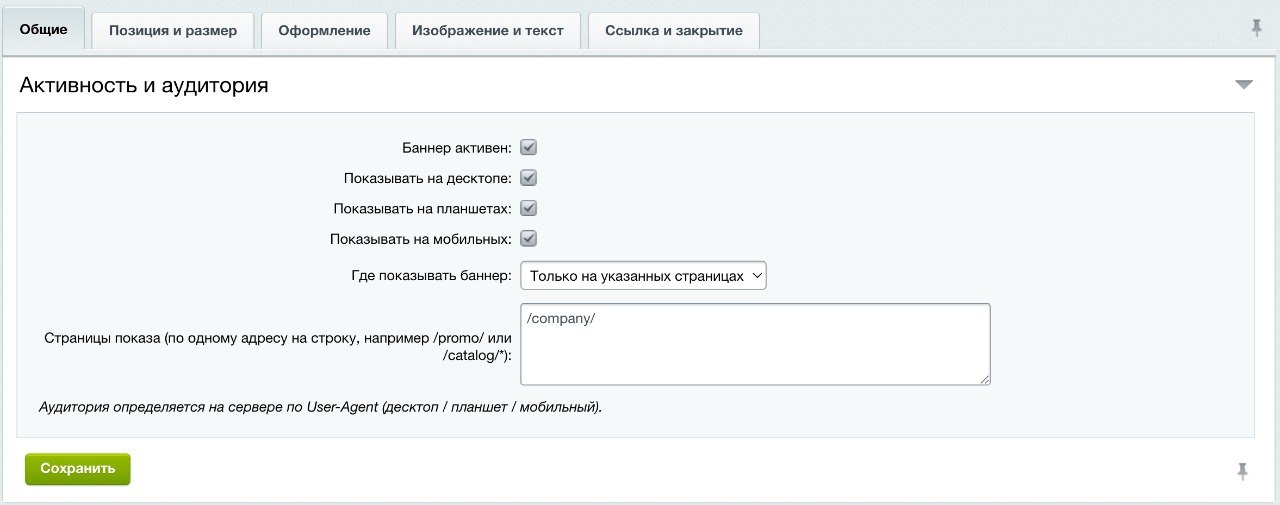 Модуль "Промо-баннер" 