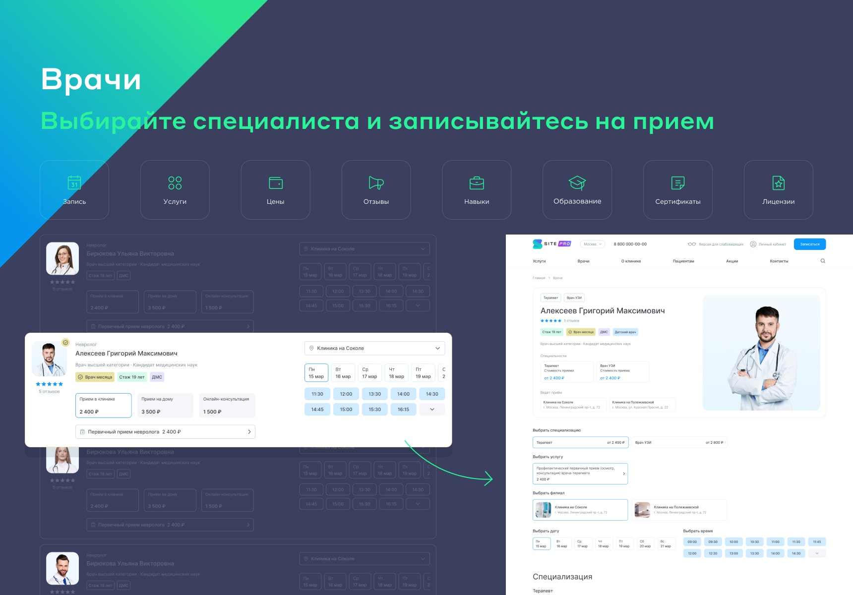 Сайт многопрофильной клиники, медицинского центра 9